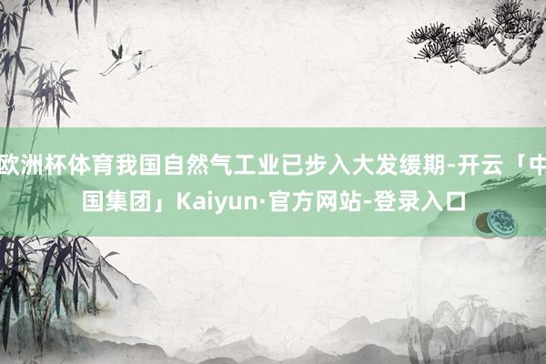欧洲杯体育我国自然气工业已步入大发缓期-开云「中国集团」Kaiyun·官方网站-登录入口