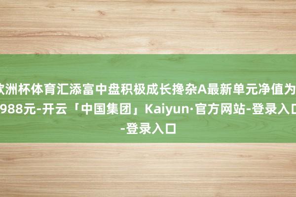 欧洲杯体育汇添富中盘积极成长搀杂A最新单元净值为0.988元-开云「中国集团」Kaiyun·官方网站-登录入口