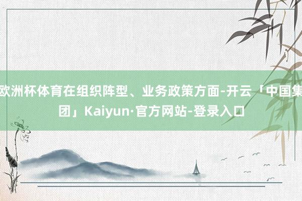 欧洲杯体育在组织阵型、业务政策方面-开云「中国集团」Kaiyun·官方网站-登录入口