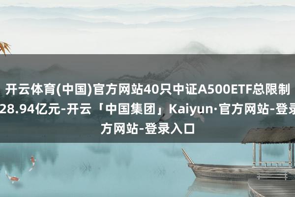 开云体育(中国)官方网站40只中证A500ETF总限制达2828.94亿元-开云「中国集团」Kaiyun·官方网站-登录入口