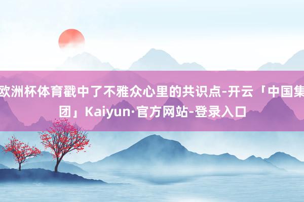 欧洲杯体育戳中了不雅众心里的共识点-开云「中国集团」Kaiyun·官方网站-登录入口
