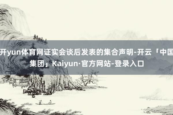 开yun体育网证实会谈后发表的集合声明-开云「中国集团」Kaiyun·官方网站-登录入口
