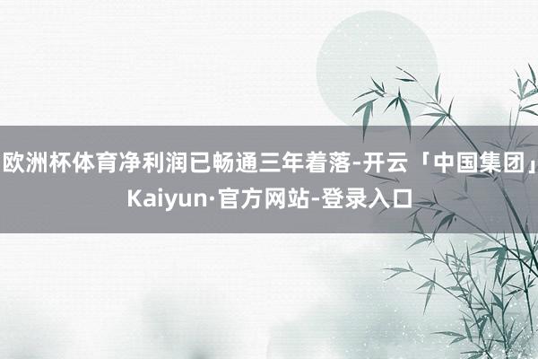 欧洲杯体育净利润已畅通三年着落-开云「中国集团」Kaiyun·官方网站-登录入口