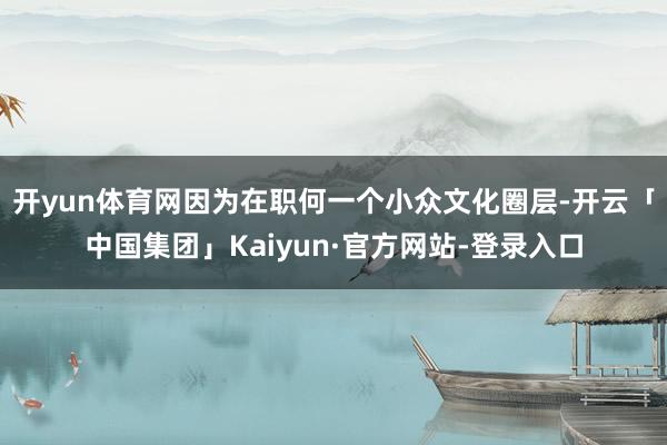 开yun体育网因为在职何一个小众文化圈层-开云「中国集团」Kaiyun·官方网站-登录入口