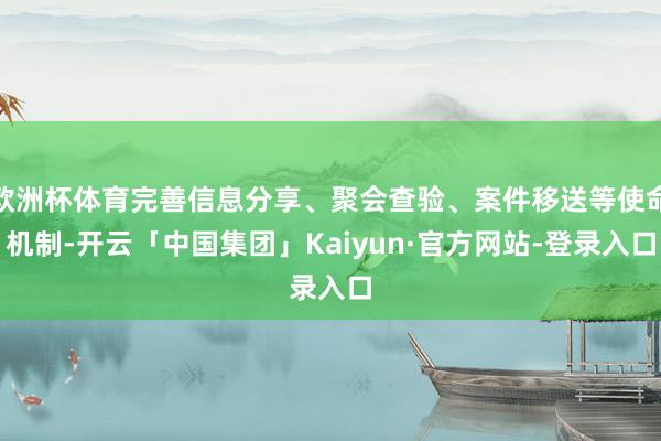 欧洲杯体育完善信息分享、聚会查验、案件移送等使命机制-开云「中国集团」Kaiyun·官方网站-登录入口