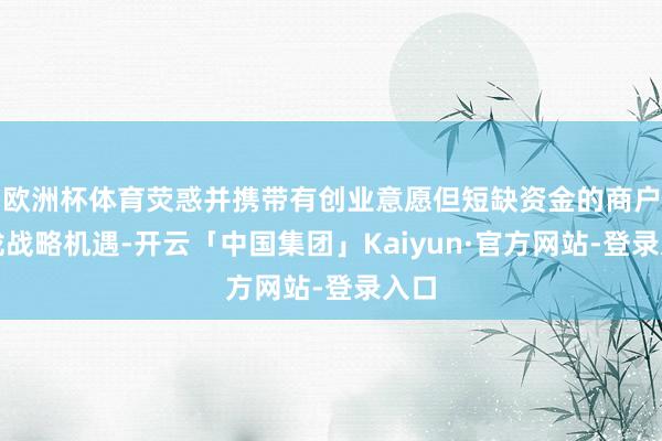 欧洲杯体育荧惑并携带有创业意愿但短缺资金的商户收拢战略机遇-开云「中国集团」Kaiyun·官方网站-登录入口