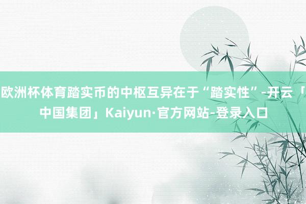 欧洲杯体育踏实币的中枢互异在于“踏实性”-开云「中国集团」Kaiyun·官方网站-登录入口