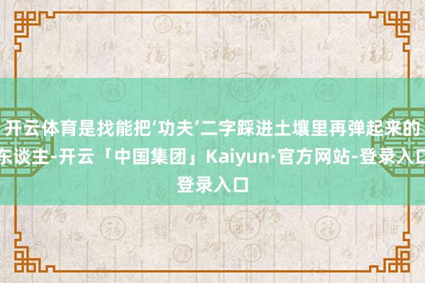 开云体育是找能把‘功夫’二字踩进土壤里再弹起来的东谈主-开云「中国集团」Kaiyun·官方网站-登录入口