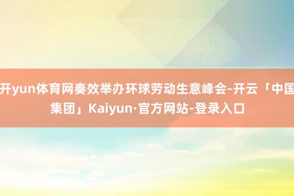 开yun体育网奏效举办环球劳动生意峰会-开云「中国集团」Kaiyun·官方网站-登录入口