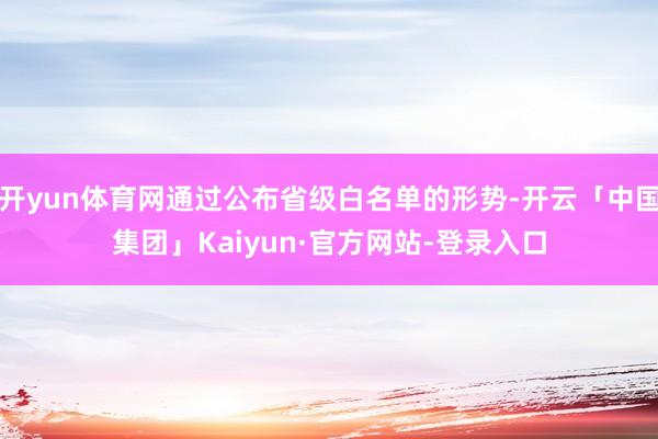 开yun体育网通过公布省级白名单的形势-开云「中国集团」Kaiyun·官方网站-登录入口